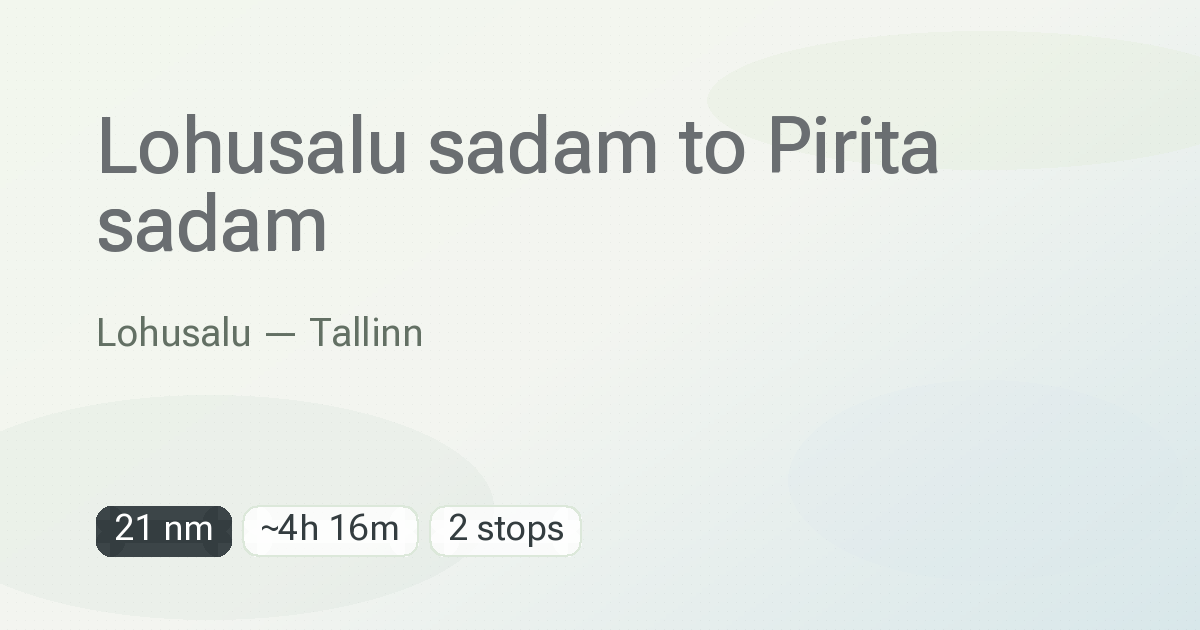 Lohusalu — Tallinn