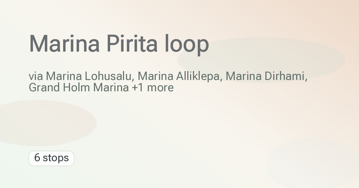 Marina Pirita → Marina Pirita