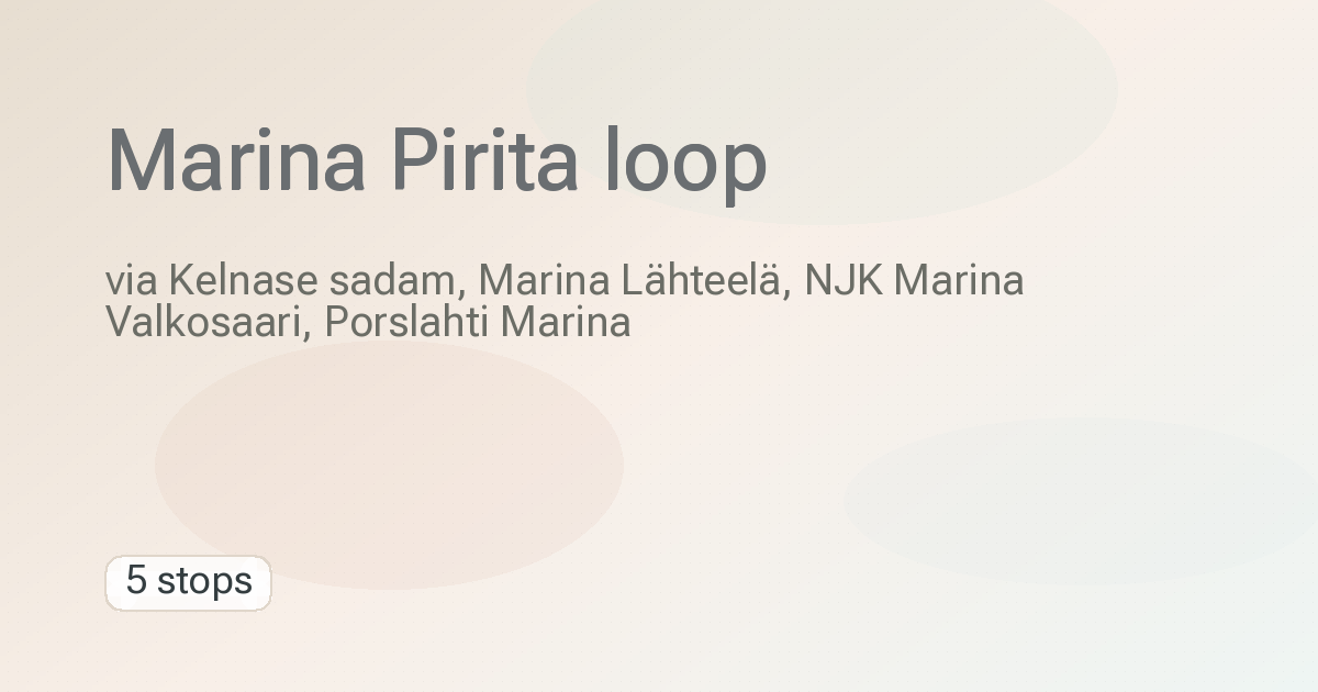 Marina Pirita → Marina Pirita