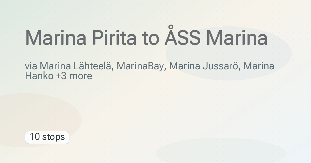 Marina Pirita → ÅSS Marina