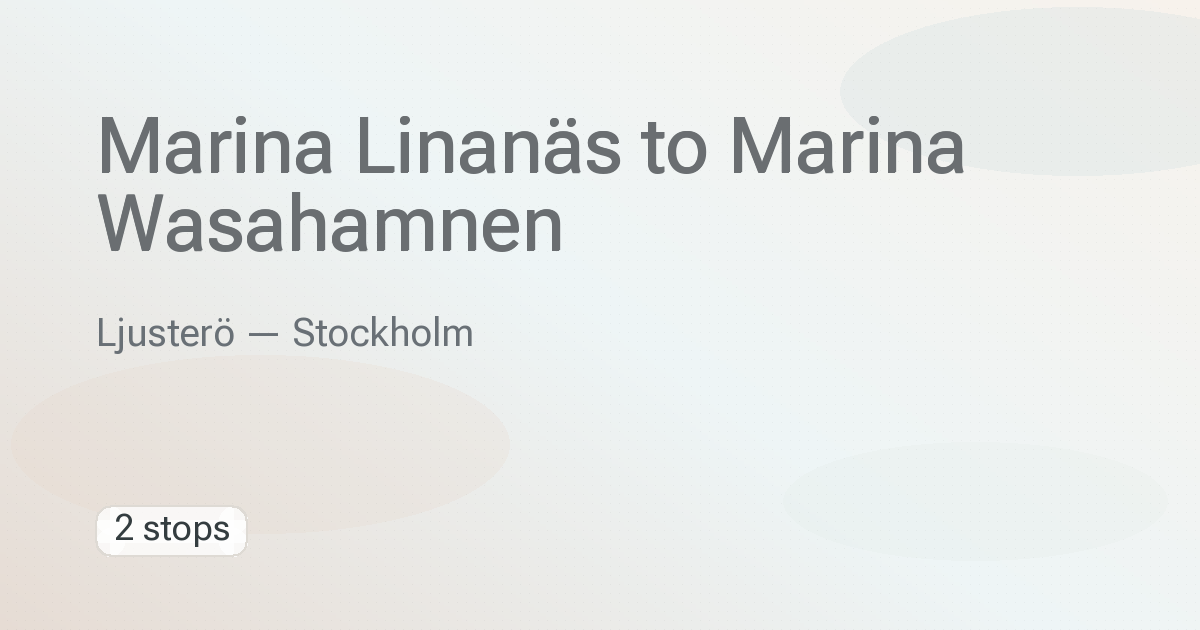 Marina Linanäs → Marina Wasahamnen