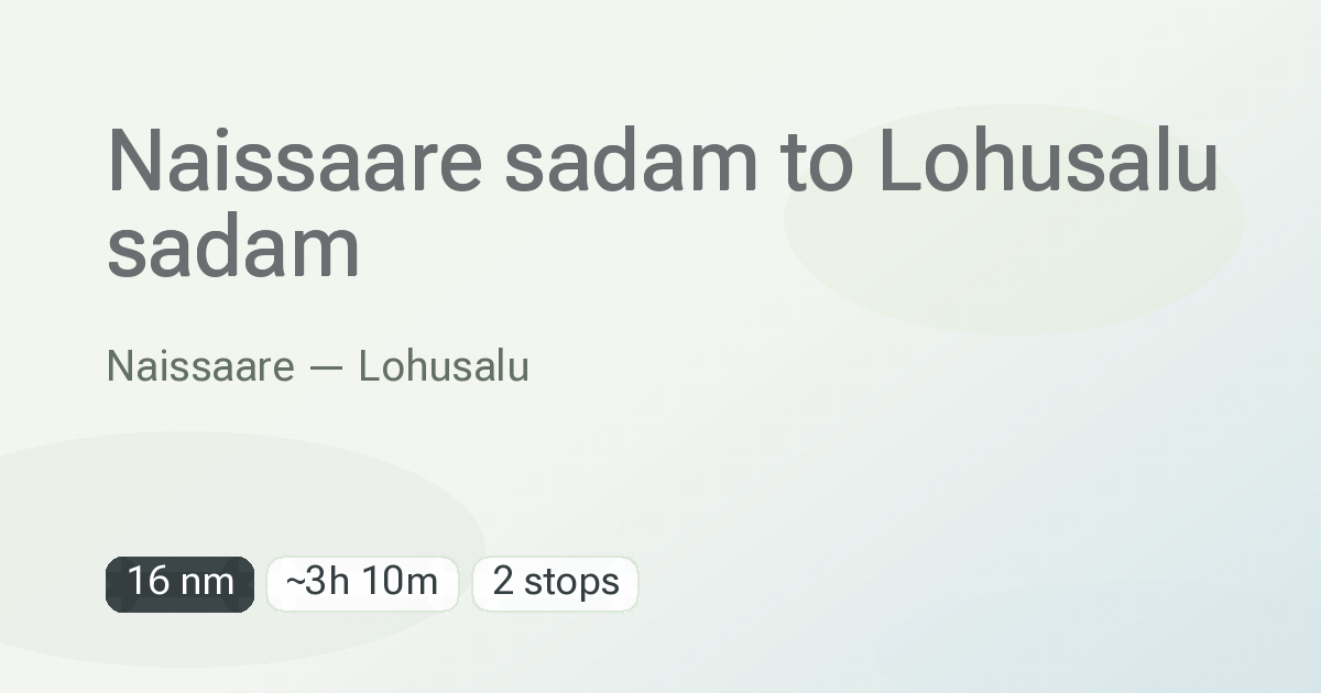 Naissaare — Lohusalu