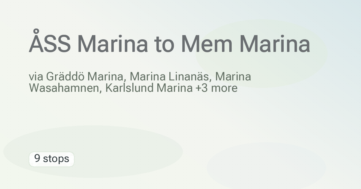 ÅSS Marina → Mem Marina