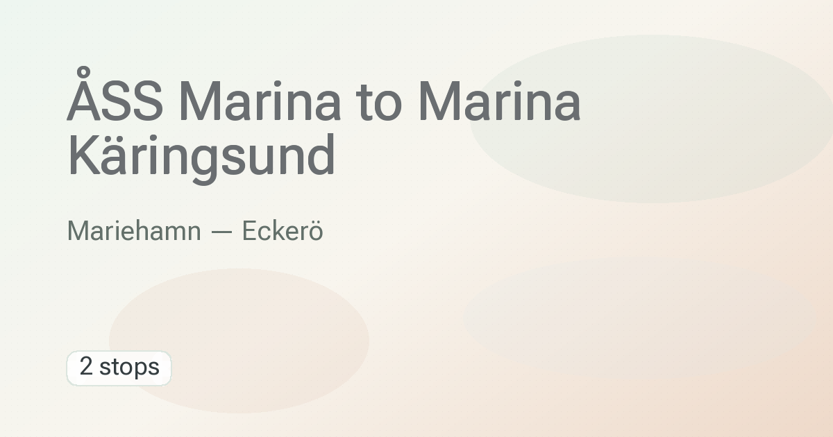 ÅSS Marina → Marina Käringsund