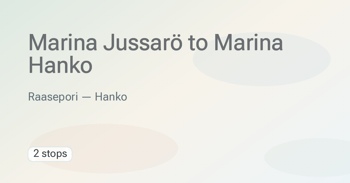 Marina Jussarö → Marina Hanko
