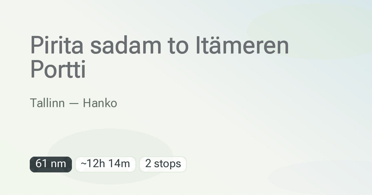 Tallinn — Hanko