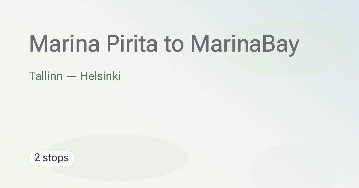 Marina Pirita → MarinaBay