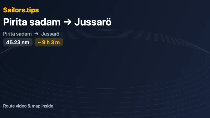 Pirita sadam → Jussarö
