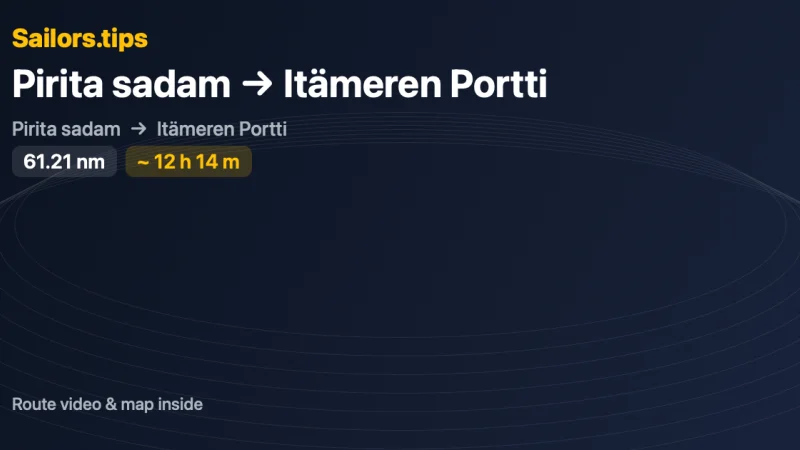 Pirita sadam → Itämeren Portti